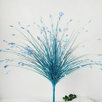 Zhuge Artificial Flower Glitter Christmas Decoration Reed Flower Fake Peacock Grass,Blue