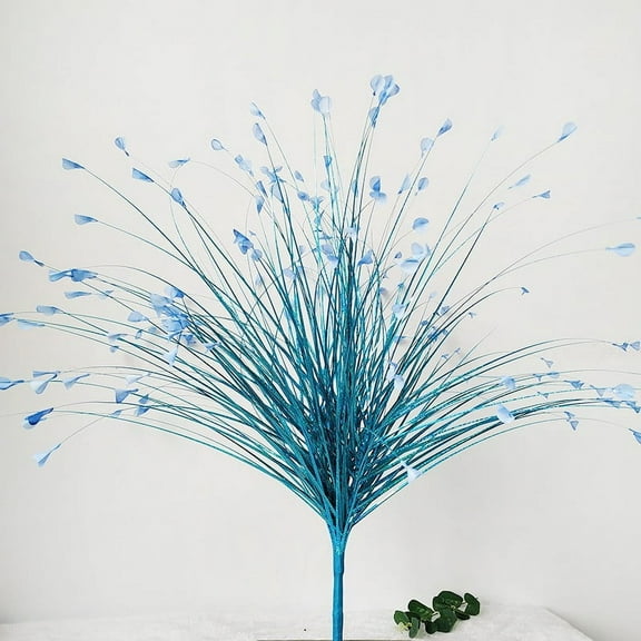 Zhuge Artificial Flower Glitter Christmas Decoration Reed Flower Fake Peacock Grass,Blue