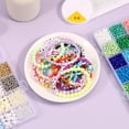 thumbnail image 3 of 5572Pcs 24 Color Glass Beads Bracelets Kit 14 Color Acrylic  Beads with Bracelet Rope  Colorful Letter Beads Heart Beads DIY Beads Bracelet Making Kit for Kids Bracelet Earrings, 3 of 10