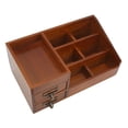 thumbnail image 1 of Organizador De Maquillaje De Madera, Retro Antiguo 2 Cajones 1 Partición Grande 6 Particiones Pequeñas Organizador De Escritorio De Madera Para Suministros De Oficina Para, 1 of 7