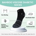 thumbnail image 2 of LOFIR Bamboo Viscose Diabetic Socks for Women Men - 5 Pairs Wide Non Binding Neuropathy Socks, Seamless Loose Cushion for Swollen Feet, Size 9-11, 2 of 6