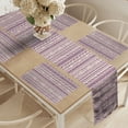 thumbnail image 2 of Ambesonne Ethnic Table Runner & Placemats, Tribal Inspired Nostalgia, Placemat 4 pcs + Runner 12"x72", Dark Purple Champagne, 2 of 2