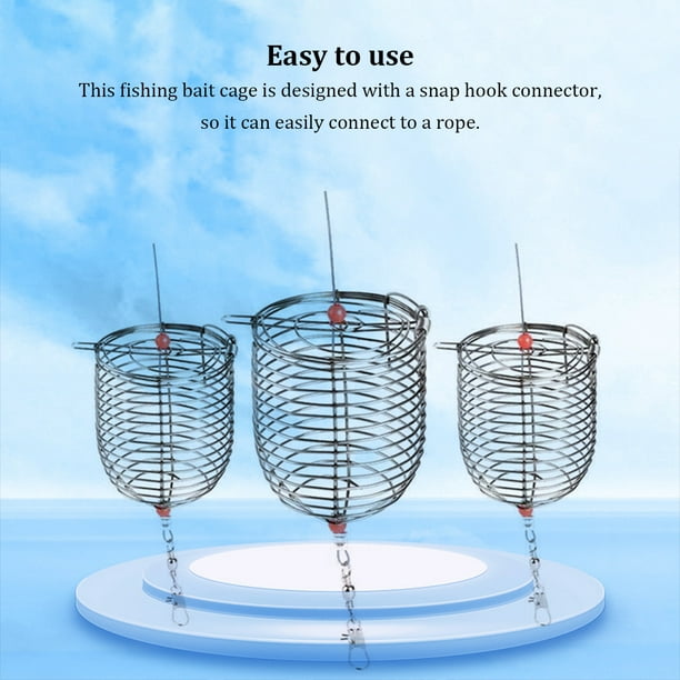 Guardoinrt 1/2/3/5 Lake Large Capacity Fishing Cage Portable Reusable Baiting Feeder Snap Hook Cages Outdoor Equipment Sports Goods S 1 Pc Other 1 Pc