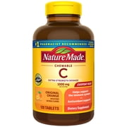 Nature Made Extra Strength Dosage Chewable Vitamin C Tablets, 1000mg per Serving, 120 Count