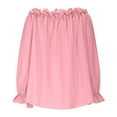 thumbnail image 6 of Pincandy Womens Casual Off Shoulder Tops Long Sleeve Ruffle Flowy Chiffon Blouses Shirts, 6 of 7