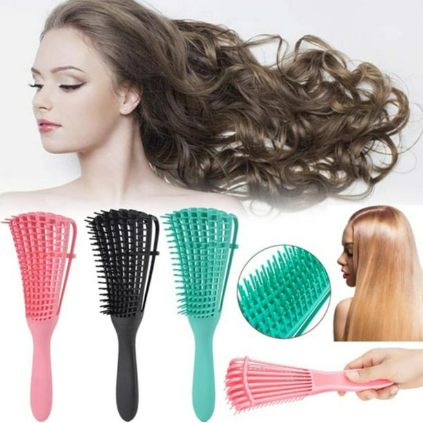 Detangling Brush for Curly Hair, for Hair Textured 3a to 4c, Hair Styling  Comb Ribs Massage Large Curved Comb 