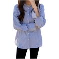thumbnail image 1 of Womens Striped Button Down Shirts Long Sleeve Collared Business Office Work Blouses Shirts Tops with Pocket, 1 of 5