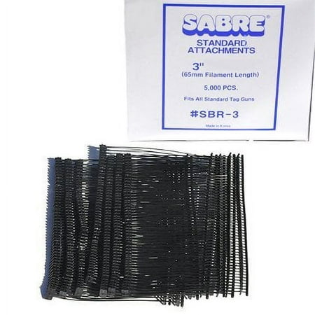 500 Standard Tagging Tag Gun Fasteners Pin Barb Size: 3" Black Sabre Standard Attachments (50 / Pack)