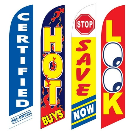 4 Advertising Swooper Flags Certified Pre Owned Hot Buys Save Now Look