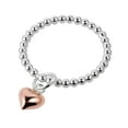 thumbnail image 4 of Cute Rose Gold Vermeil Dangle Heart Eternity Beaded Sterling Silver Ring for Female Anniversary Size -8, 4 of 5