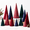 Deep Tones-Tartan, variant on Pink Sequin Cone Trees Set Table Centerpieces, 12-Piece Holiday Decor for Christmas