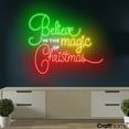 thumbnail image 3 of Craftnamesign Believe In The Of Magic Christmas Neon Sign, Believe Christmas LED Light Wall Art, 3 of 5
