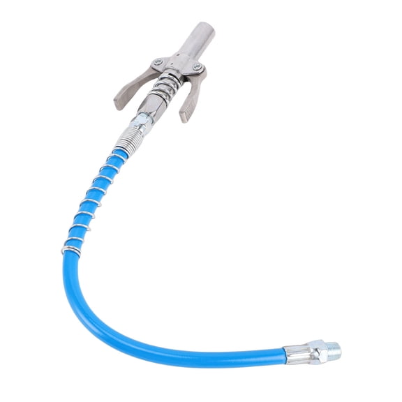 NFTIGB Grease Gun Coupler 12000 PSI Quick Release with 11.81 inches / 30 cm Heavy Duty Spring Hose, Leakproof Lock On Grease Gun Fitting Compatible with All 1/8 in NPT Grease Guns, Galvanized Steel