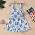 thumbnail image 7 of Splozh Newborn Fourth of July Outfits Girl 12 18 24 Months 2T3T4T5T Bow Romper Overall Infant Baby 4th of July Red White Blue Clothes,Blue,4-5 Years, 7 of 7