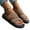 Khaki, variant on Flat Sandals for Women Wide Width Beach Lightweight Slip On Canvas Ring Toe Slide Sandals Orthopedic Shoes Brown Size 7.5