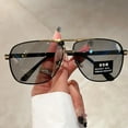 thumbnail image 1 of Oversized Vintage Sunglasses Men Women Fashion Polarized Photochromic Shades Eyewear Double Bridge Driving Sun Glasses - Gold, 1 of 3