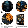 thumbnail image 3 of Designart "Floral Impressions on Orange and Blue Pottery" Geometric Canvas Wall Art - Bohemian Orange Boho Pottery Living Room Canvas Art, 3 of 6