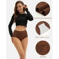 thumbnail image 3 of INNERSY Women's High Waist Briefs Soft Cotton Postpartum Underwear for Women 5 Pack(M,Light Brown), 3 of 6