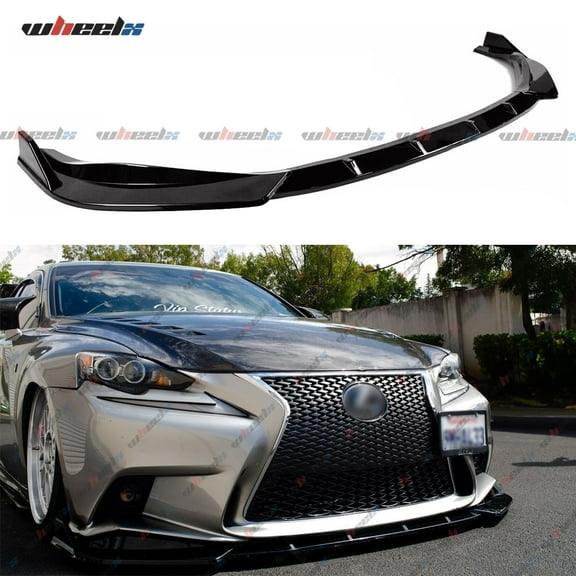 3Pcs Front Bumper Lip Compatible with 2014-2016 Lexus IS350 IS500 F-Sport, JDM Air Dam Lower Chin Splitter Protection Body Kit (Glossy Black)