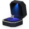 thumbnail image 3 of LED Ring Box with Light, Square Velvet Wedding Ring Case for Proposal Engagement Jewelry Gift Box, 3 of 4