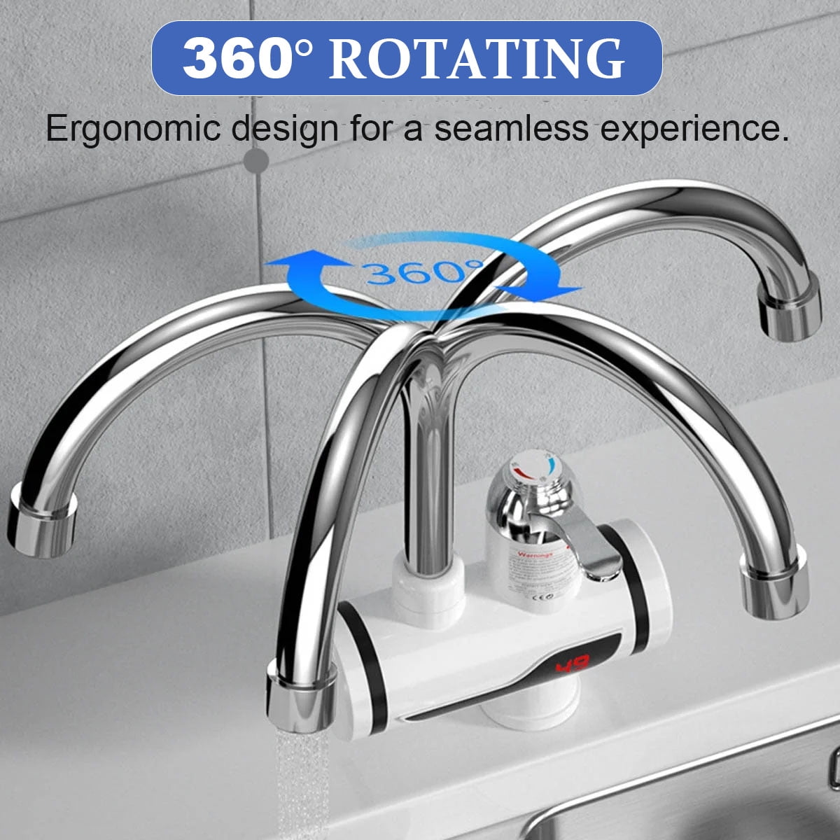 110V Electric Instant Tankless Water Heater - Fast Heating Faucet for Kitchen and Bathroom,Bottom Inflow Model with Integrated Shower Set
