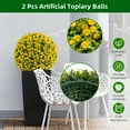 thumbnail image 2 of Towallmark 2 PCS 17.7'' Artificial Topiary Balls UV Protected, Flower Topiary Balls Decorative Balls for Indoor Outdoor Decor, Wedding Decoration, Yellow, 2 of 7