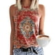 thumbnail image 2 of Playeras,Blusas y Tops,Ropa para Mujer Verano Tops Camisetas sin mangas con estampado de cuello redondo para mujer, camisetas básicas de ajuste holgado informal de verano, blusa de playa (Red, XXL), 2 of 4