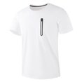 thumbnail image 2 of Men's Short Sleeve T-Shirts Performance Zipper Pocket Athletic Tee Quick Dry Workout Top Moisture Wicking Cool Ice Silk Shirt for Running Training Hiking, 2 of 6