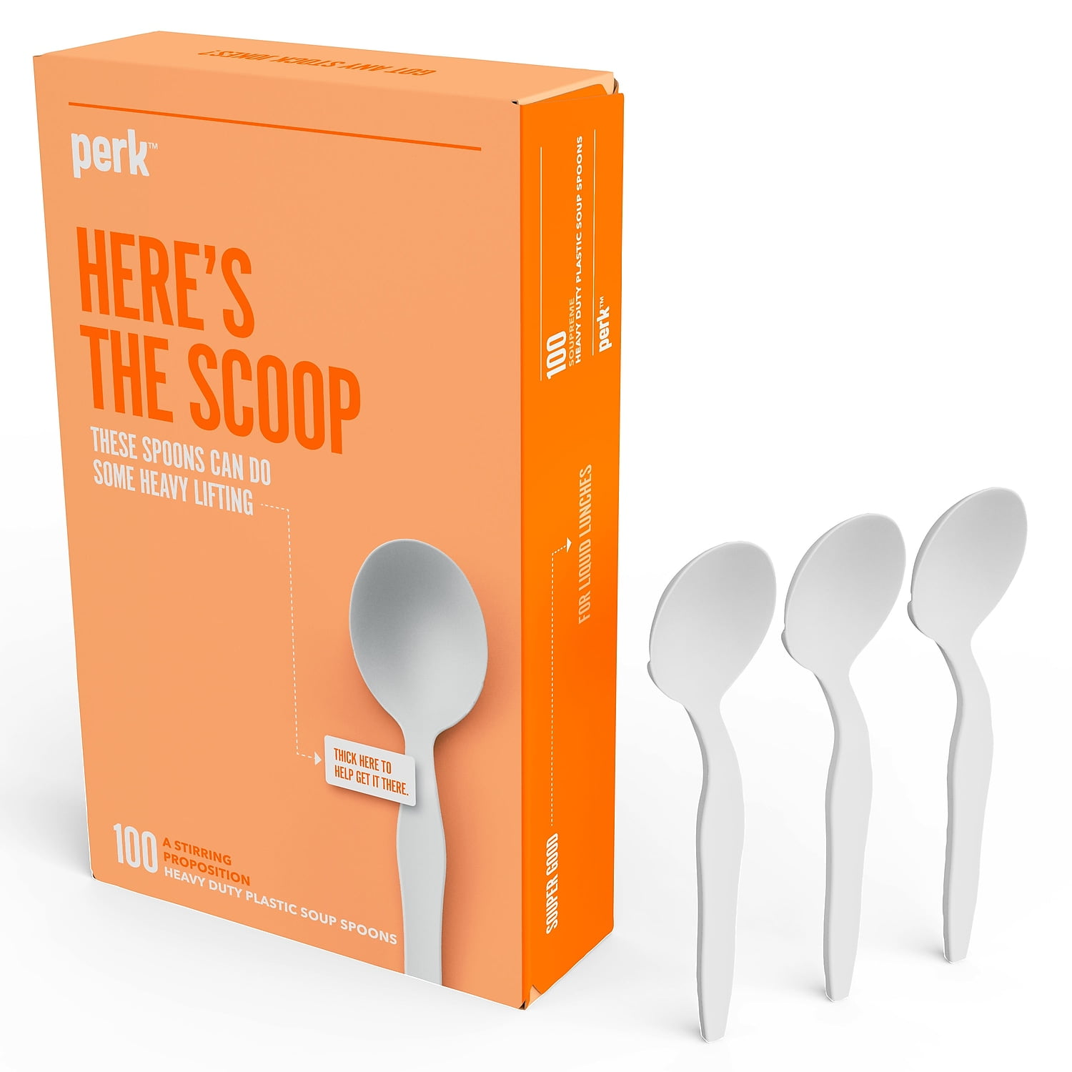 Perk Plastic Soup Spoon Heavy-Weight White PK56404