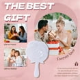 thumbnail image 4 of RAGUPEL Hand Mirrors with Handle,Compact Round Mirror 5.1"*3.1"*0.8" Handheld Mirror with Handle,Rose Shape Hand Held Mirror,White, 4 of 7