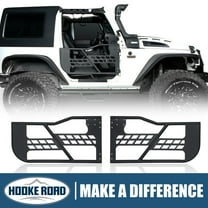 Hooke Road Fits 2007-2018 Jeep Wrangler JK 2 Dr Rock Crawler Steel Tube Textured Black Tubular Door