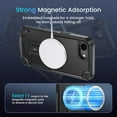 thumbnail image 4 of Dteck Magnetic for iPhone 16e Case with Screen Protector, Compatible with MagSafe, Heavy Duty Shockproof Rugged with Invisible Kickstand Protective Phone Cover for Apple iPhone 16e 6.1",Black, 4 of 8