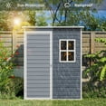 thumbnail image 4 of Aiho 5'x3' Outdoor Plastic Storage Shed with Window, Weather -Resistant, Easy Assembly, Wood-Effect Garden Tool House - Light Gray, 4 of 8