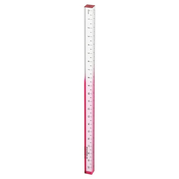 Uxcell Acrylic Clear Straight Rulers 20cm Metric Transparent Gradient Three-Dimensional Plastic Ruler Square Cube Measuring Tool for Classroom Office, Pink