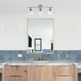 thumbnail image 5 of 26.5" Classic 3 Light Straight Metal Bar And Frosted Marble White Bell Shape Glass Shades Decorative Wall Mounted Vanity, 5 of 7
