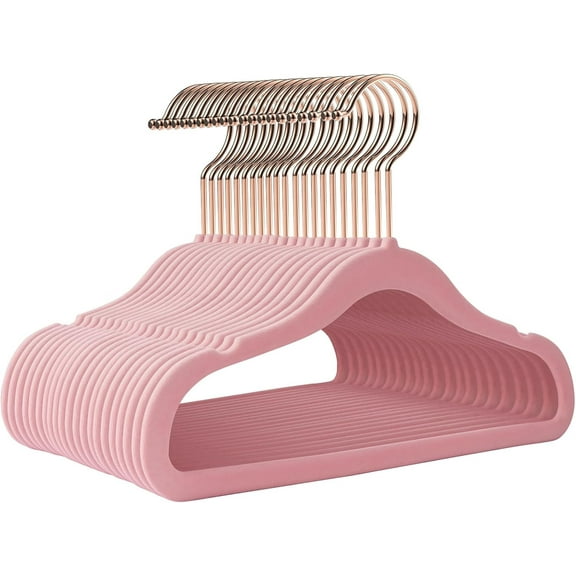 Baby Hangers Velvet 20 Pack-11.4 Inch,Baby Clothes Hangers Non Slip, Baby Hangers for Closet,Sturdy Infant/Toddler Hangers Pink Hangers