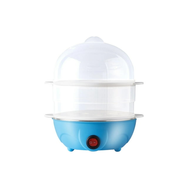 Mini Egg Cooker Stainless Steel Double Layer Egg Boiler Fast Cooker for Soft, Medium, or Hard Boiled Eggs Up to 14 Eggs Compact Electric Appliance for Kitchen, Dorm, Office