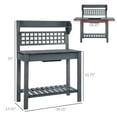 thumbnail image 3 of Olurrisa Wooden Workstation,Outdoor Potting Bench Table,with Sliding Tabletop,Storage Shelf and Dry Sink,for Greenhouse,Garden,Patio, 3 of 7