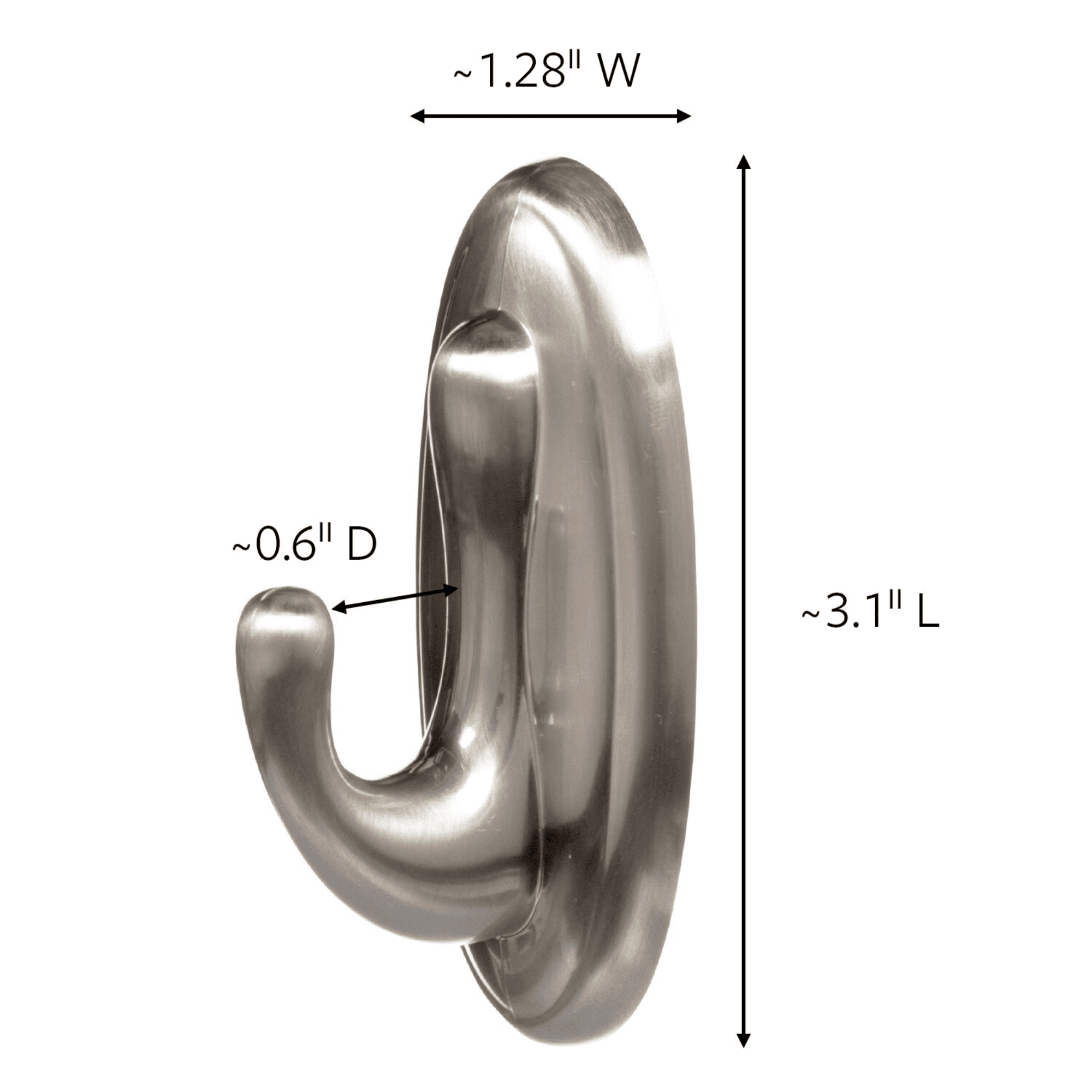 Command Medium Traditional Hook [Removable]: 1-pack (Brushed Nickel) [4-sets]