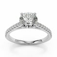 thumbnail image 2 of 1.50 Cts Brilliant Round Moissanite Ring 18K White Gold Plated Wedding Band Dainty Wedding Band Women's Stacking Ring Promise Ring Gift for Her, 2 of 6