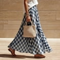 thumbnail image 3 of ShomPort Women's Flowy Maxi Skirt Plaid Boho Pleated A Line Elastic Waist Summer Casual Tulle Layered Long Skirts, 3 of 5