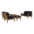 thumbnail image 2 of Modway Marina 5 Piece Outdoor Patio Teak Set in Natural Navy, 2 of 8