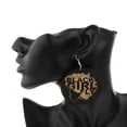 thumbnail image 4 of 2 Pares De Aretes De Ligeros Afro Puff De Cabello Natural Hiperbolic Hoop Dangle Studs Pendientes De Moda Joyería Del Continent, 4 of 9