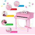 thumbnail image 3 of Pink 30-Key Kids Piano Set with Bench & Music Stand - MDF Toy Instrument for Home Playroom - Durable & Safe Design, 3 of 7