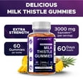 thumbnail image 4 of Vitamatic 2 Pack Milk Thistle Gummies - 3000 mg Equivalent - Liver Detox & Anti Oxidant Health - Min. 80% Silymarin Flavonoids - 60 Pectin Based Gummies, 4 of 11