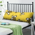 thumbnail image 2 of Long Body Pillow Cover - Soft & Breathable, Hidden Zipper, 20"x54", Cute Bee & Honeycomb Print - Perfect Gift for Bee Lovers, Side Sleepers, Pregnancy Support, Nature-Themed Decor, 2 of 7