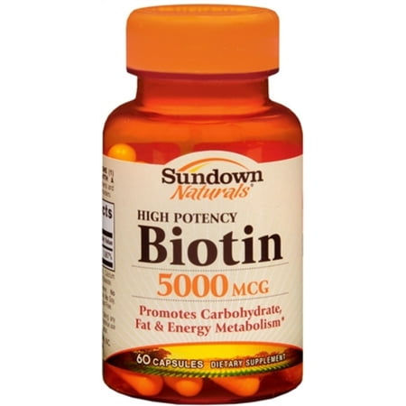 Sundown Biotin 5000 mcg Capsules 60 Capsules (Pack of 2)
