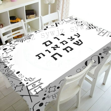 

Happy Passover Waterproof Tablecloth Party ration Jewish Hebrew Rectangle Tablecloth for Kitchen Dining Room ration