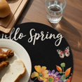 thumbnail image 3 of Spring Flowers Round 13 Inch Placemats Set of 2, Watercolor Country Colorful Floral Black HeatResistant Non Slip Place Mats for Dining Table, Wipeable Braided Kitchen Table Mats for Housewarming, 3 of 9