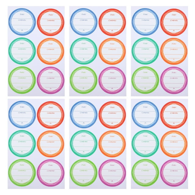 10 hojas de etiquetas adhesivas removibles para botellas de vidrio, con fecha para contenedores de despensa y frascos de conserva (6 etiquetas por hoja)
